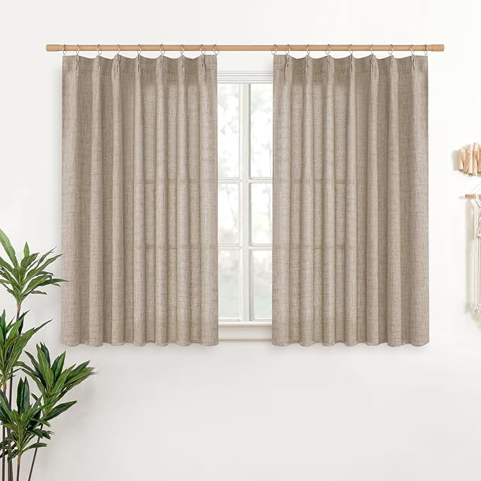 YoungsTex Short Linen Curtains 40 Inch Length by YoungsTex