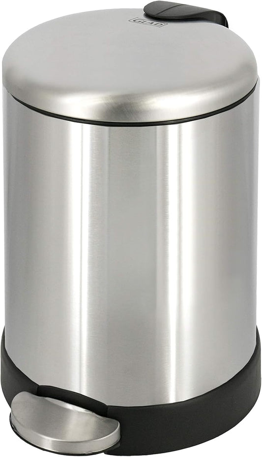 GLAD Small Trash Can, 1.2 Gallon | Round Stainless Steel Garbage Bin by GladTrashFoodStorage