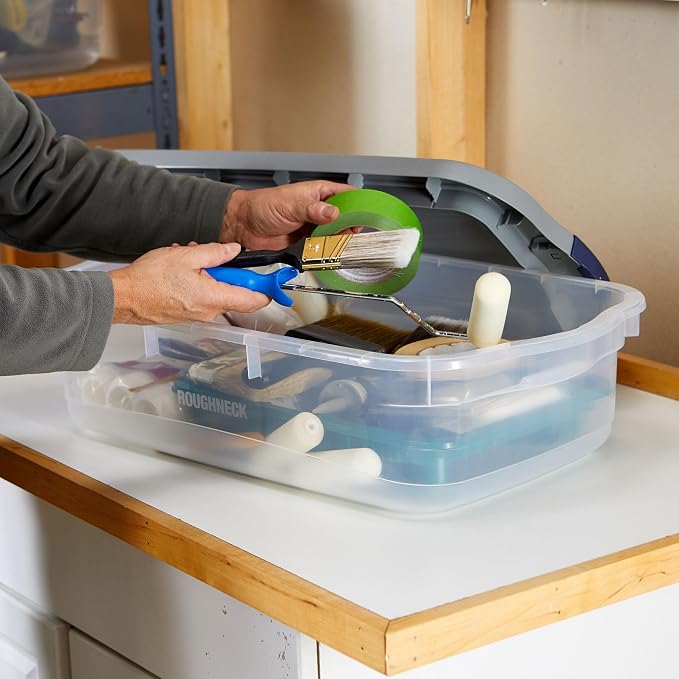 Rubbermaid Roughneck Clear 31 Qt/ 7.75 Gal Storage Containers, Visible Base - Image 8