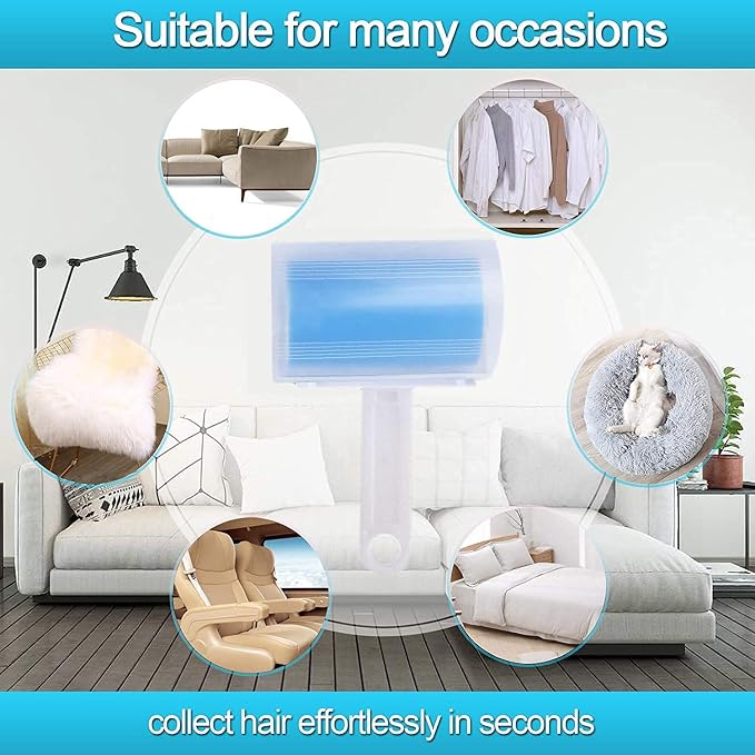 Washable Reusable Lint Roller 3 Pack, Portable Travel Sticky Dog Cat Hair - Image 5