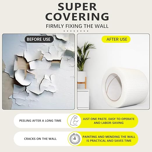 12" 100 Feet Drywall Joint Tape, Self-Adhesive Encrypted Fiberglass Drywall - Image 5