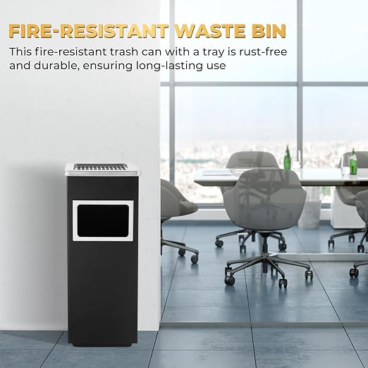 Trash Can Outdoor Waste Container Square Stainless Steel Trash Can - Image 6
