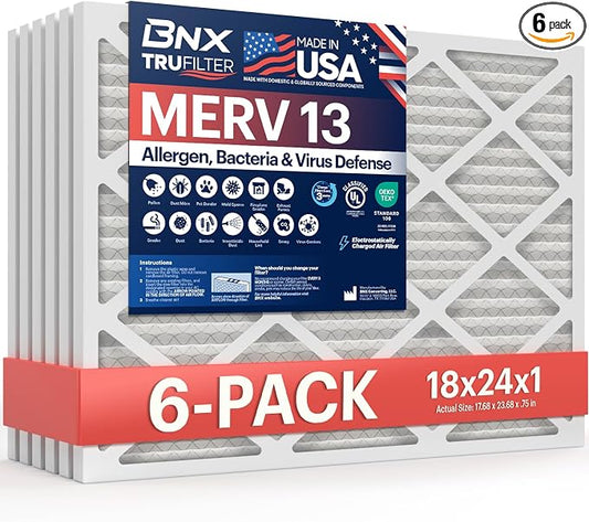 BNX TruFilter 18x24x1 Air Filter MERV 13 by BNX