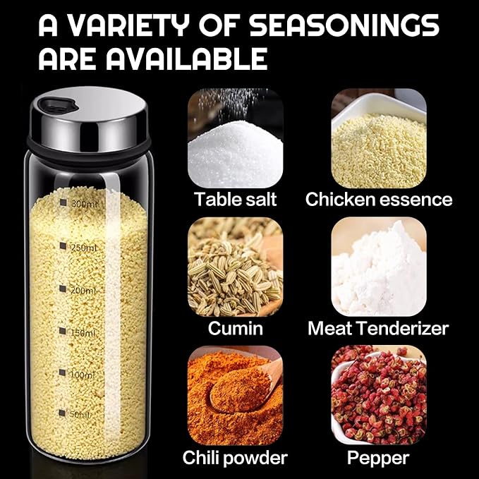 2 Piece 4-Neck Seasoning Shakers Moisture Resistant Seasoning Shakers Glass - Image 4
