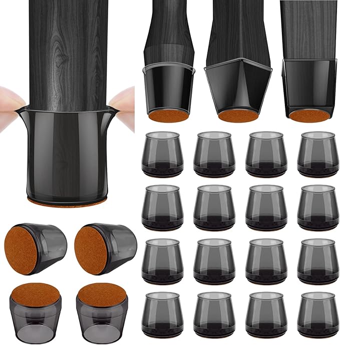BALEINE 16 Pack Silicone Chair Leg Floor Protectors, Stool Leg Protectors Cap by BALEINE