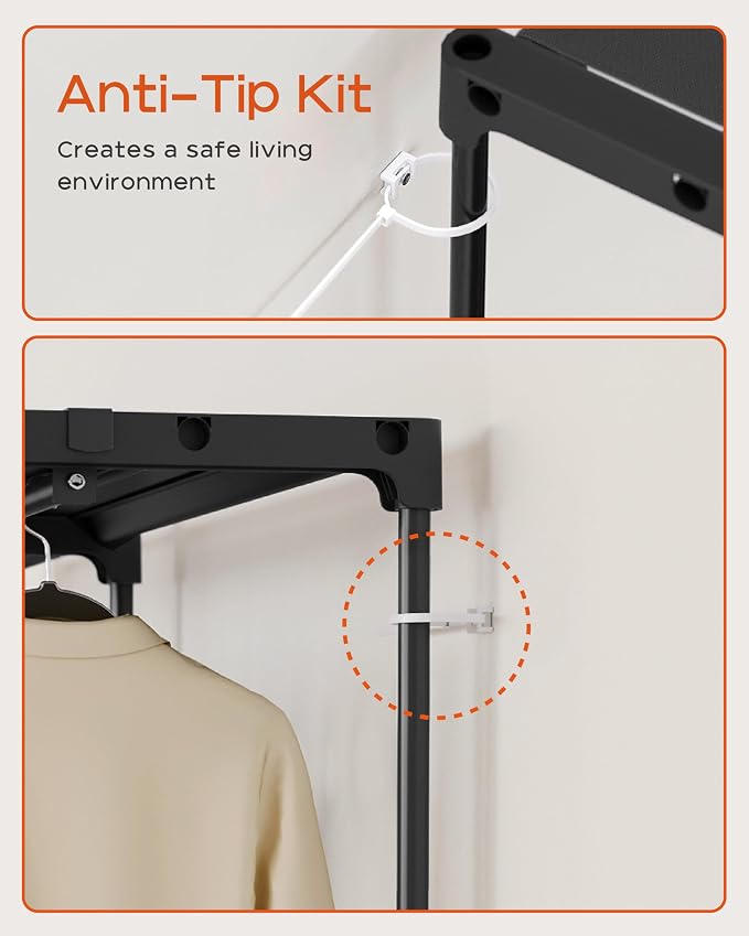 Clothes Rack, Portable Closet, 54.3 Inch Large Capacity Wardrobe Closet - Image 7