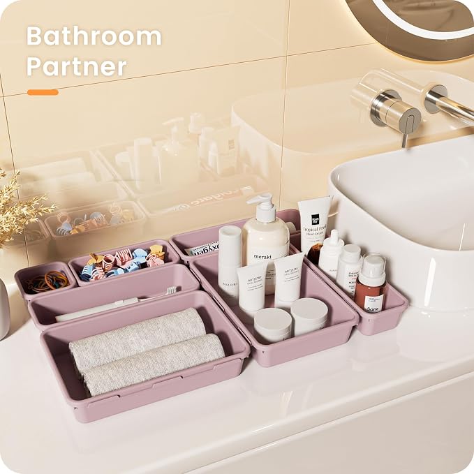 A-LuGei 【28PCS】 Drawer Organizer, Bathroom Organizers and Storage, Makeup - Image 2