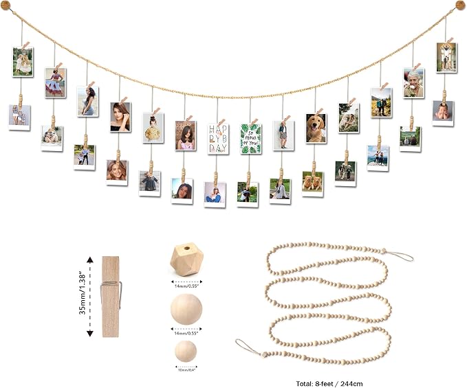 8 Feet Wooden Beads Garland - Image 2