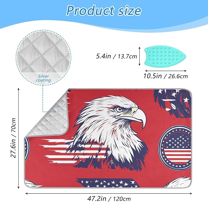 American Flag Bald Eagle Red Ironing Mat - Image 2