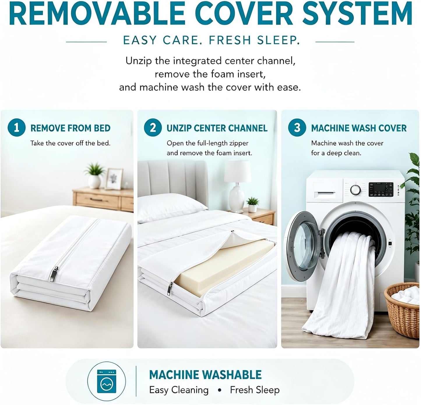 Bisenkud Twin Bed Connector Kit for King Bed, Seamlessly Join Two Twin XL Beds into One King, Bed Gap Filler with Integrated Sheet, Non-Slip Corner Straps, Washable Cover for Guest Room & RV