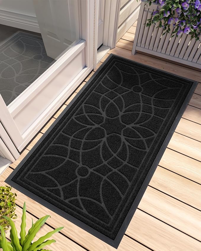 DEXI Front Door Mat Outside Entrance, Heavy Duty Non Slip Low Profile Doormat by DEXI
