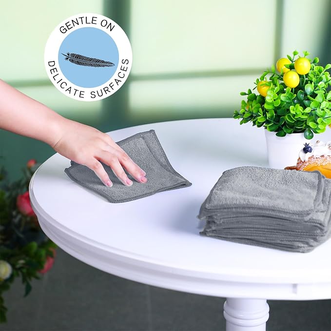 Tanlade Microfiber Cleaning Cloth 6"x6" Cleaning Rags Reasonable Kitchen Towels - Image 5