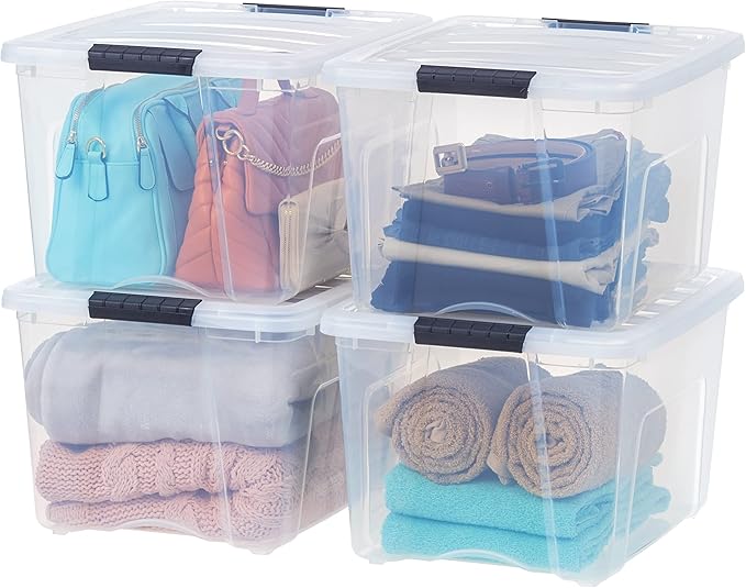 IRIS USA 40 Qt Stackable Plastic Storage Bins by IRISUSA