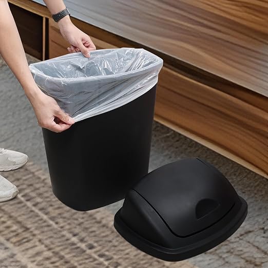 Zopnny 4-Pack 11 Gallon Swing Lid Trash Can, Plastic Swing-Top Garbage Can - Image 6