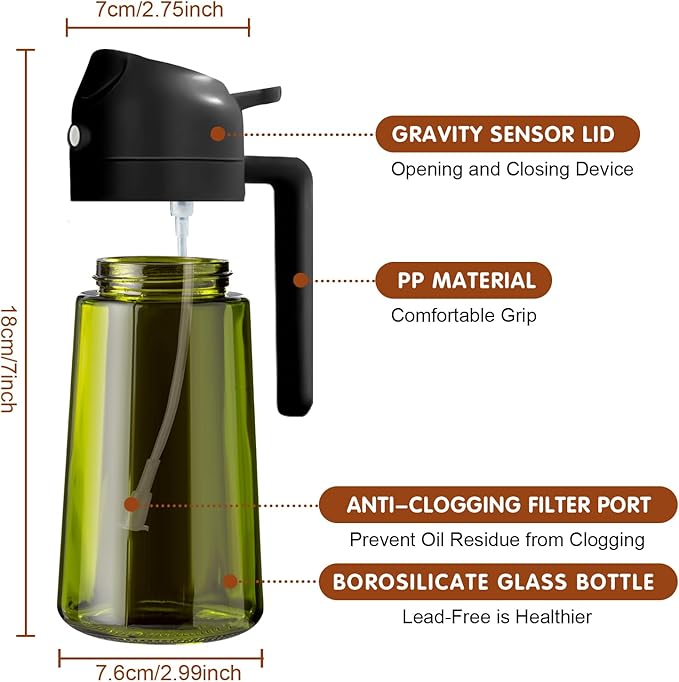 YARRAMATE 16oz/470ml Light-Blocking Dark Oil Sprayer - Image 7