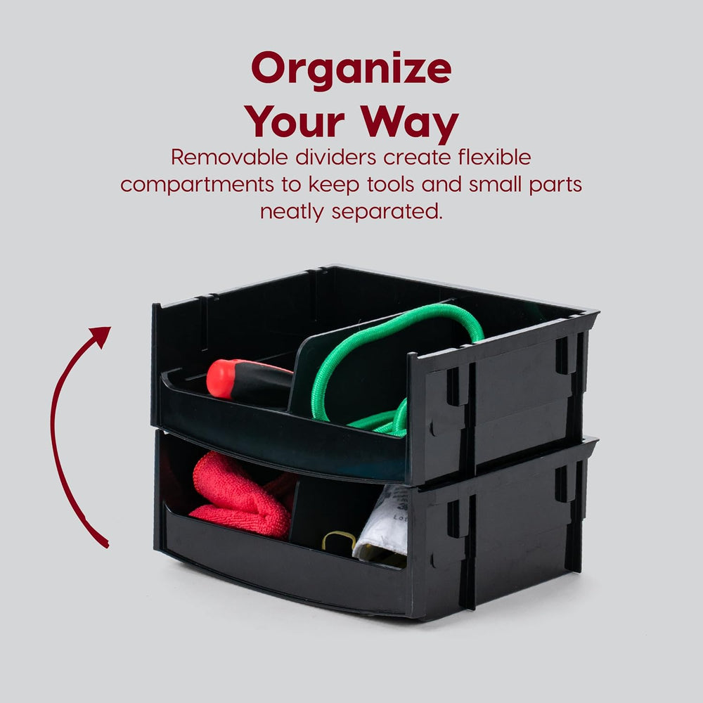 IRIS USA 32-Drawer Organizer with 4 Bins and Dividers, Garage Tool, Black