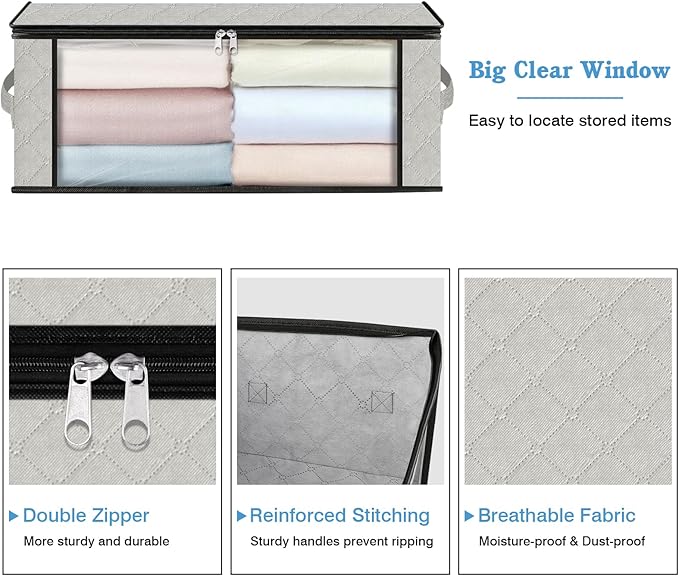 HomeHacks Storage 8-Pack Clothes Organizer Storage Bags Foldable Storage Box - Image 4