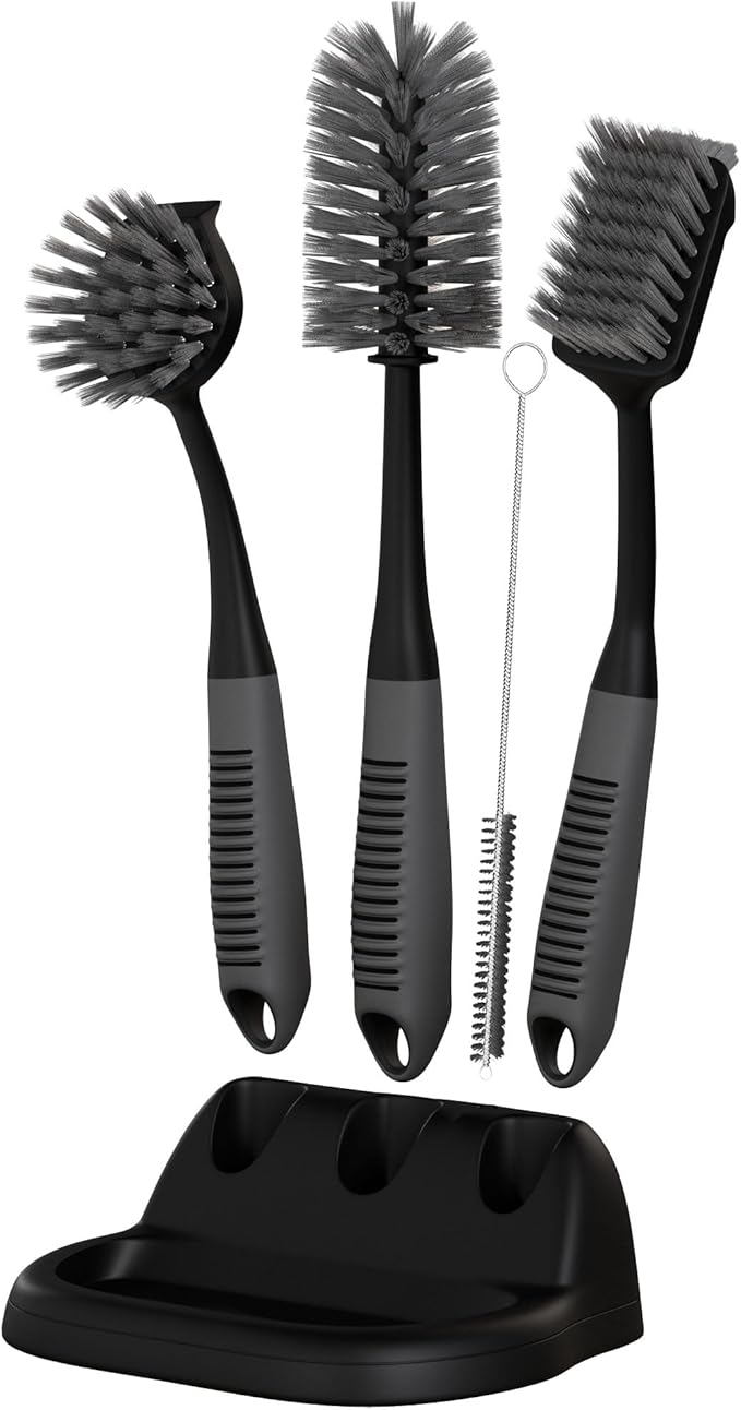 Dish Brush Set of 5 with Holder by TrazonProducts