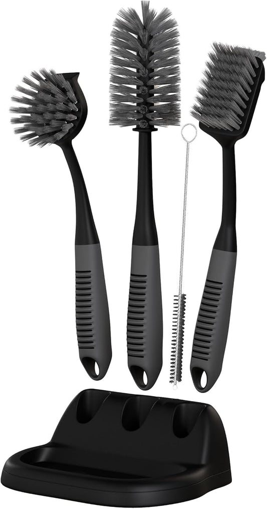 Dish Brush Set of 5 with Holder by TrazonProducts