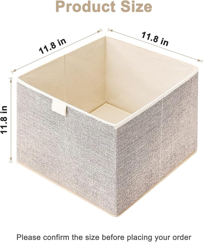 Storage Baskets, 11.8-Inch Woven Fabric Bins, Storage Cubes - Image 2