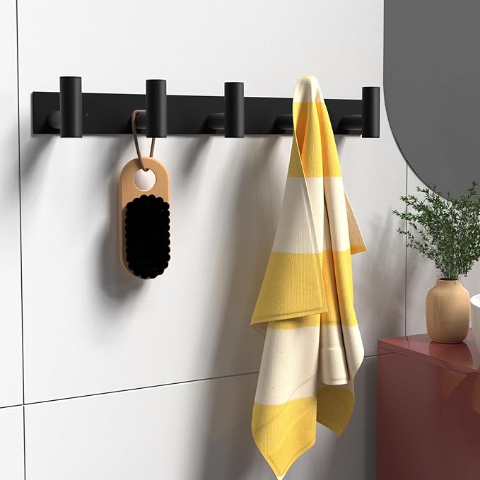 PMMASTO Coat Rack Wall Mounted, 5 "T Shaped Wall Hooks - Image 4