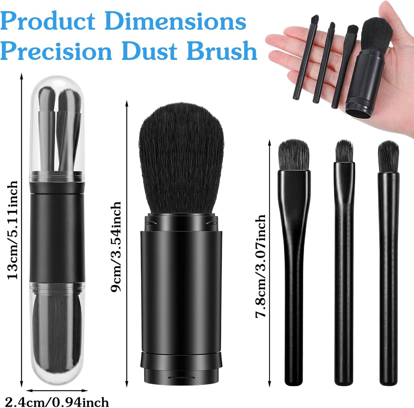 4 Pack Dusting Brush Kit, Exquisite Small Dust Brushes, Soft Microfiber, Efficient Cleaning Tool for Digital Devices, Keyboards, Car Interior, Craft