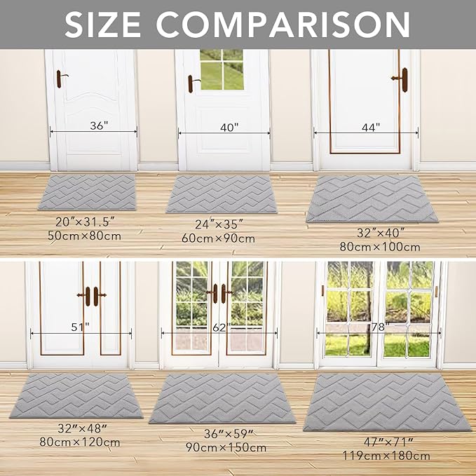 hicorfe Front Door Mat Outside Entrance, Stain and Fade Resistant, Non Slip - Image 5