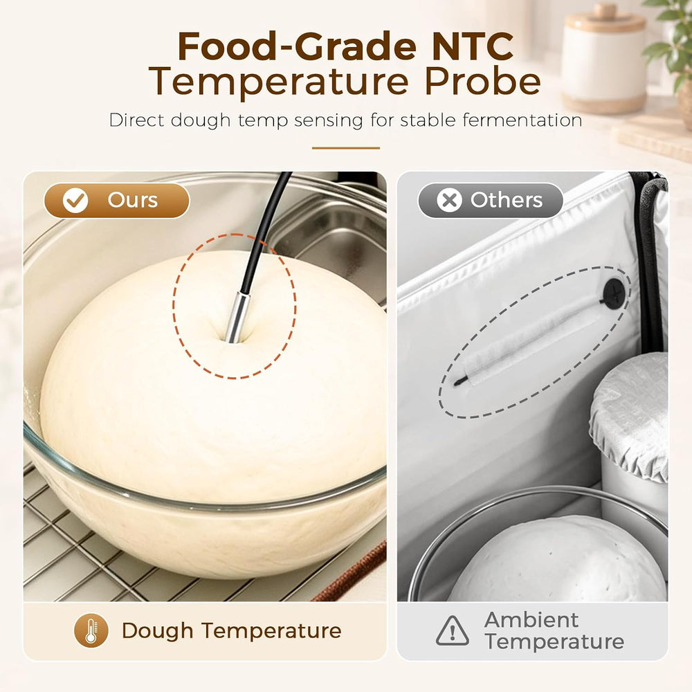 Folding Bread Proofing Box, Precise 50-131°F Temp & 72H Timer Control