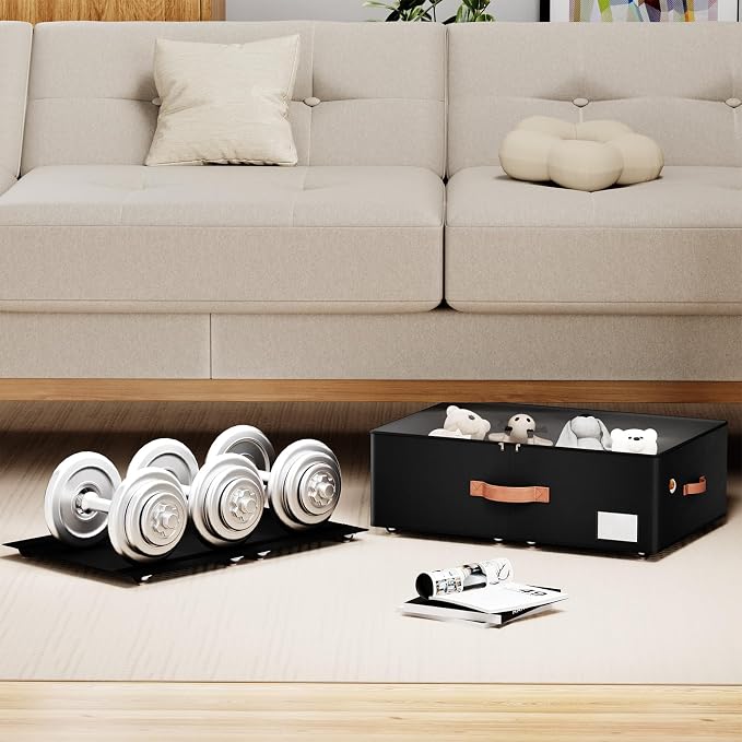 Underbed Storage With Wheels, Large Capacity 10 inches Height Storage Bins - Image 5