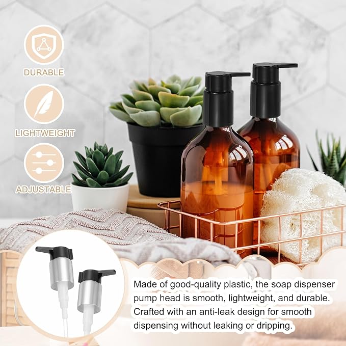 uxcell 2 Pcs Soap Dispenser Pump Heads, Hand Soap Dispensers Top Pumps - Image 4