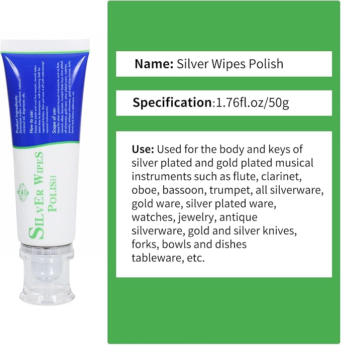 Silver Wipe Polish Cleaner Removes Surface Oxidation Tarnish from Sterling - Image 2