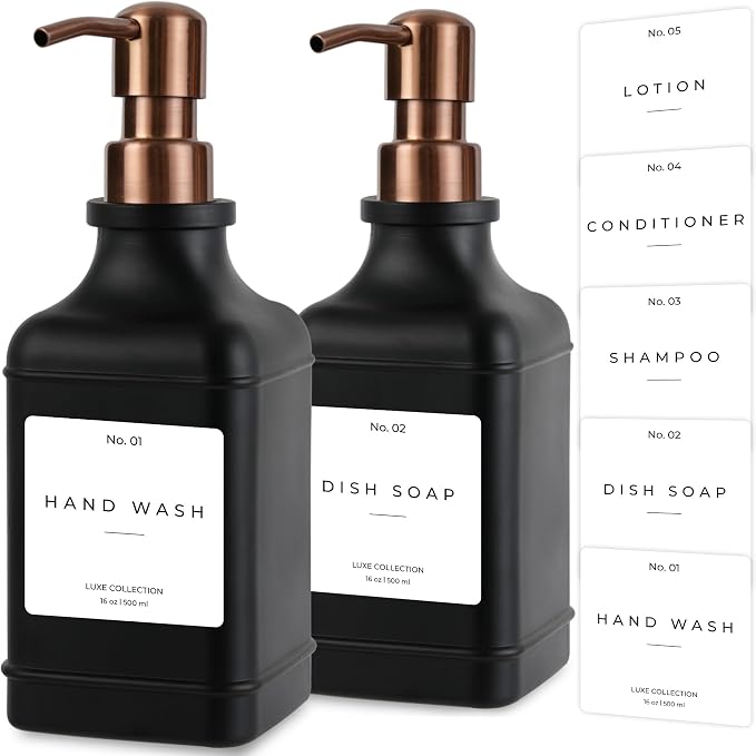 Emerson Essentials Soap Dispenser, Dish Soap Dispenser, Soap Bottle Bathroom Set by Emerson+Essentials