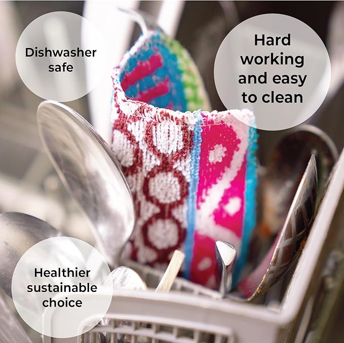 Skoy Scrub, 1-Piece Reusable, Non-Scratching Dish Scrubber - Image 4