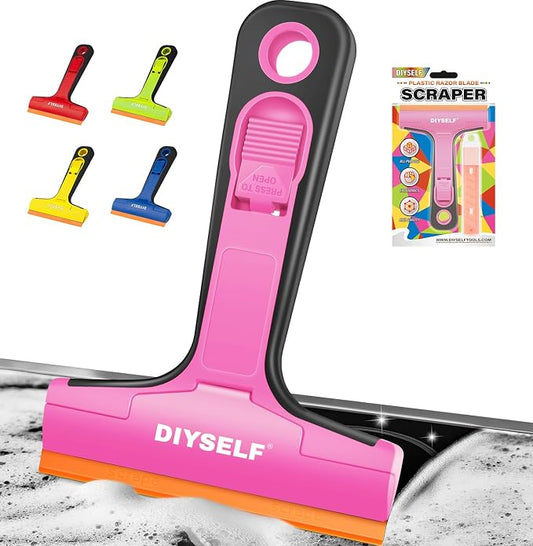 DIYSELF-Razor-Blade-Scraper, 1 Pack Razor Blade Scraper, Extra 5 PCS Orange by DIYSELF