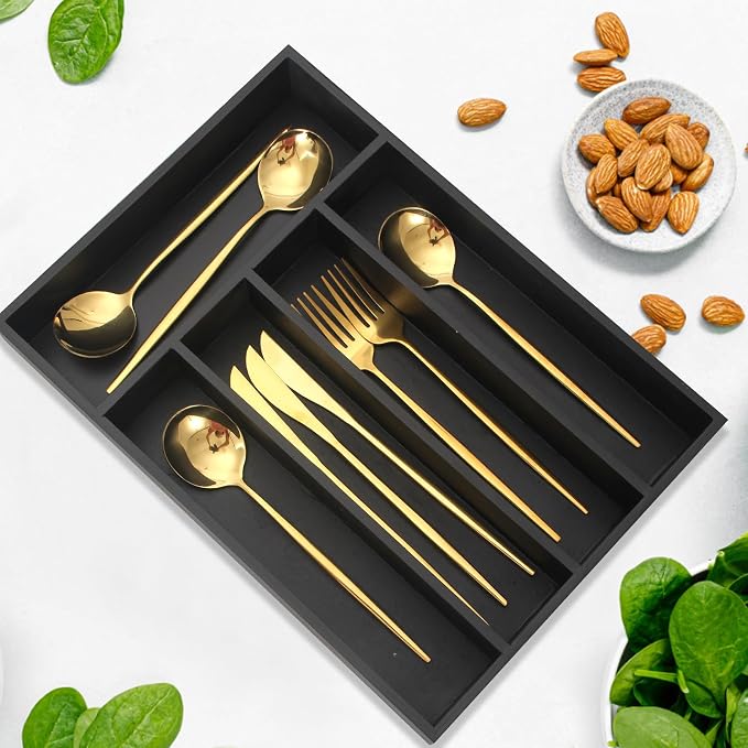Small Silverware Organizer Utensil Tray 13"x9" Kitchen Drawer Organizers and - Image 6