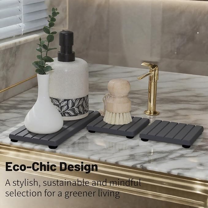 3PCS Stone Drying Tray, Stone Soap Tray, Water Absorbing Stones Trays - Image 7