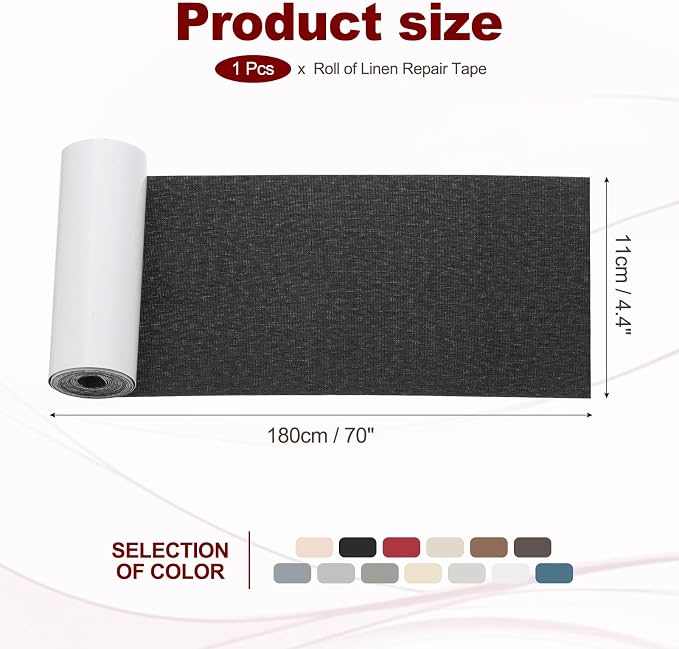 PATIKIL 70x4.4 Inch Linen Repair Tape, Repair Fabric Patch Self Adhesive Couch - Image 2