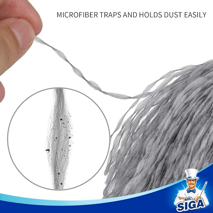 MR.SIGA Microfiber Delicate Duster, Comfortable Non Slip Handle, Detachable - Image 3