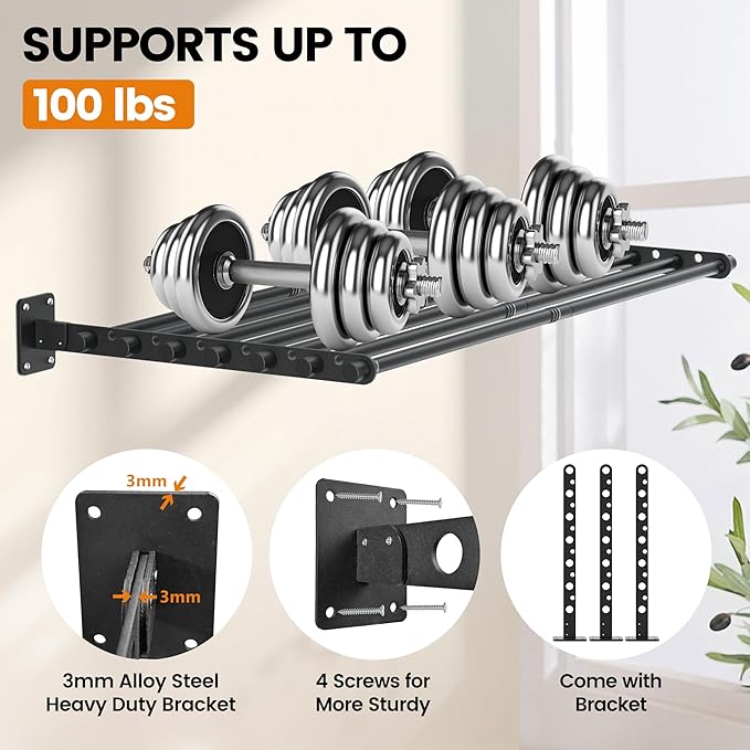 Wall Mounted Clothes Drying Rack 57 Inch – Foldable Laundry Drying Rack - Image 3