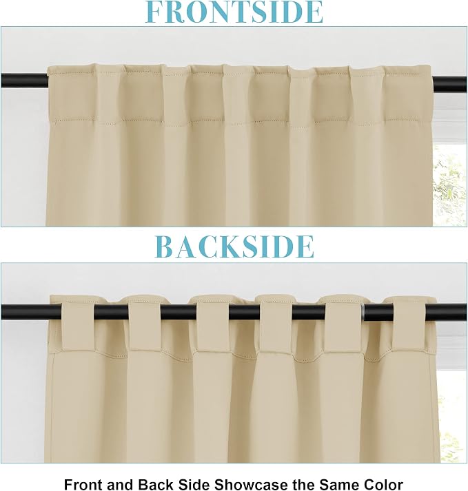 RYB HOME Small Window Curtains Blackout, Privacy Thermal Insulating Drapes - Image 2