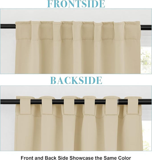 RYB HOME Small Window Curtains Blackout, Privacy Thermal Insulating Drapes - Image 2
