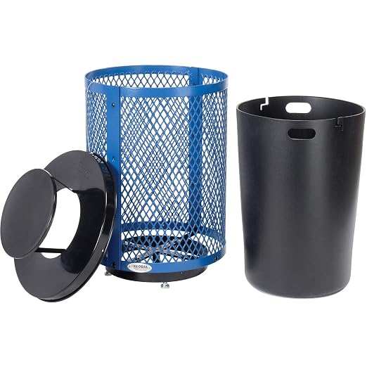 Global Industrial Outdoor Diamond Steel Trash Can - Image 2