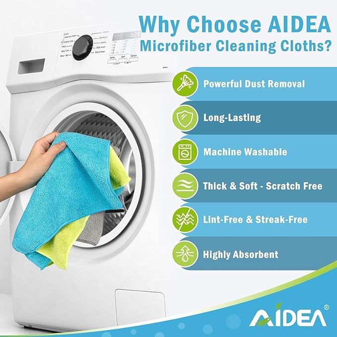 AIDEA Microfiber Cleaning Cloth-150PK, Soft Microfiber Towels - Image 4