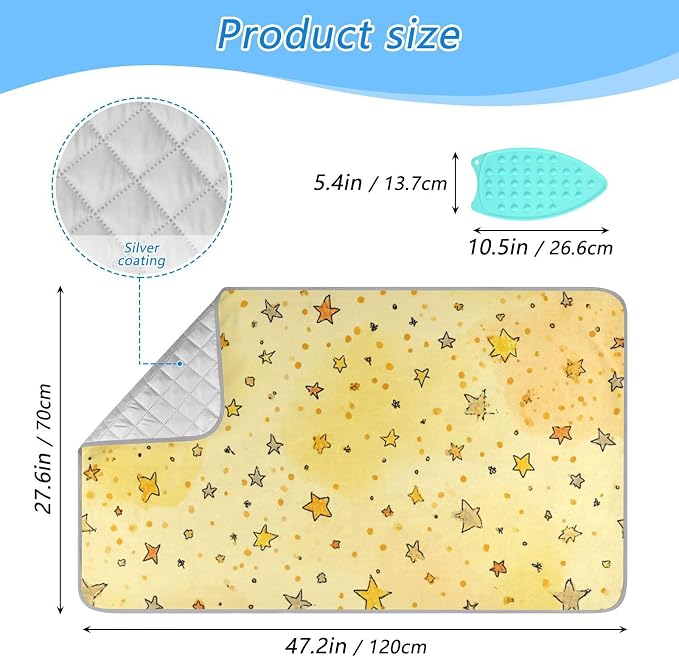 Golden Stars and Dots Ironing Mat - Image 2