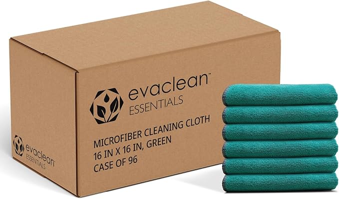EvaClean Essentials Premium Microfiber Cleaning Cloth 16"x16" by Evaclean