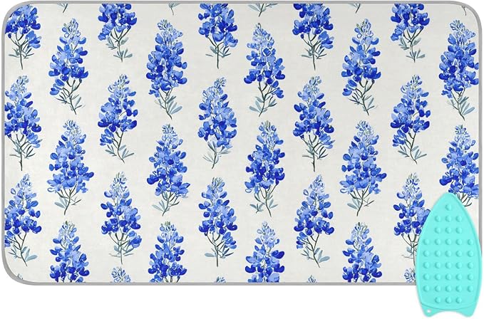 Watercolor Bluebonnets Ironing Mat by Tatenale