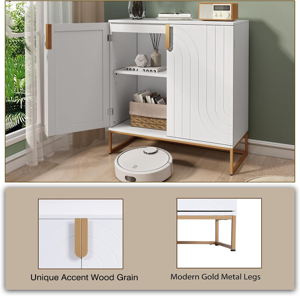 HLR Sideboard Buffet Cabinet with Storage, Modern Accent Cabinet Adjustable S...