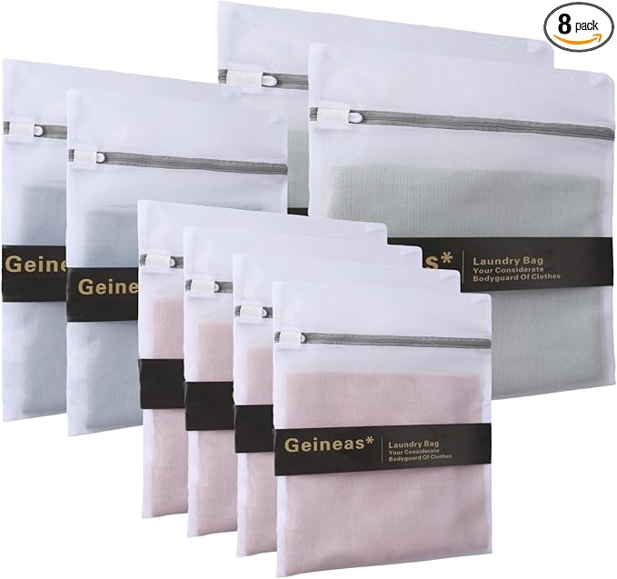 8 Pcs Lingerie Bags for Washing Delicates Mesh Laundry Bags for Washing Machine by GEINEAS