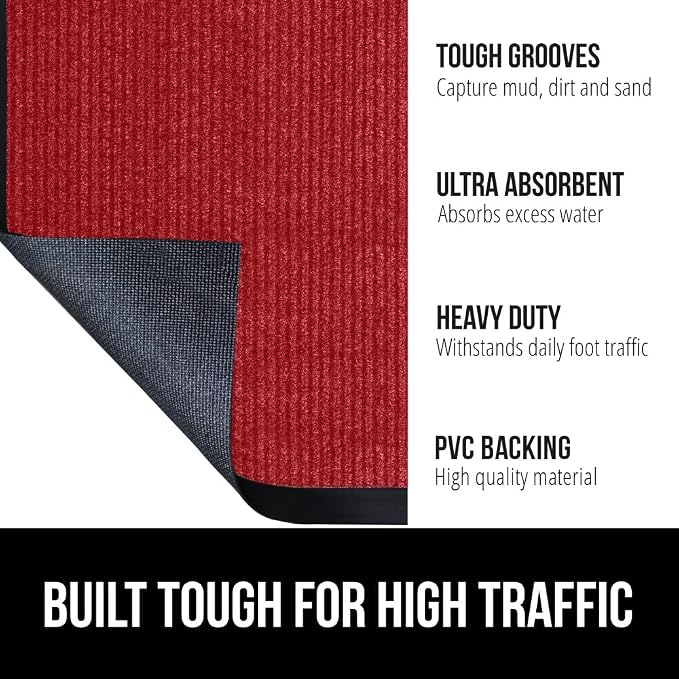 GORILLA GRIP Traffic Guard Door Mat, Heavy Duty Welcome Mats, Commercial Office - Image 2