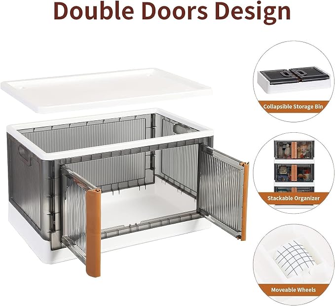 HAIXIN Storage Cabinet, 19 Gal Folding Storage Box, Stackable Cube Storage - Image 2
